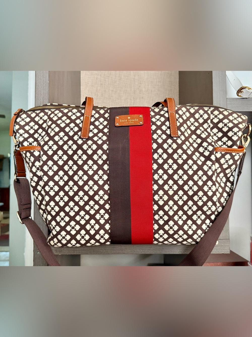 Kate Spade ♠️ Canvas & Leather Weekender Bag